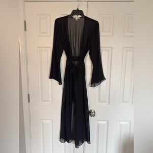 Elegant Black Sheer Women's Robe